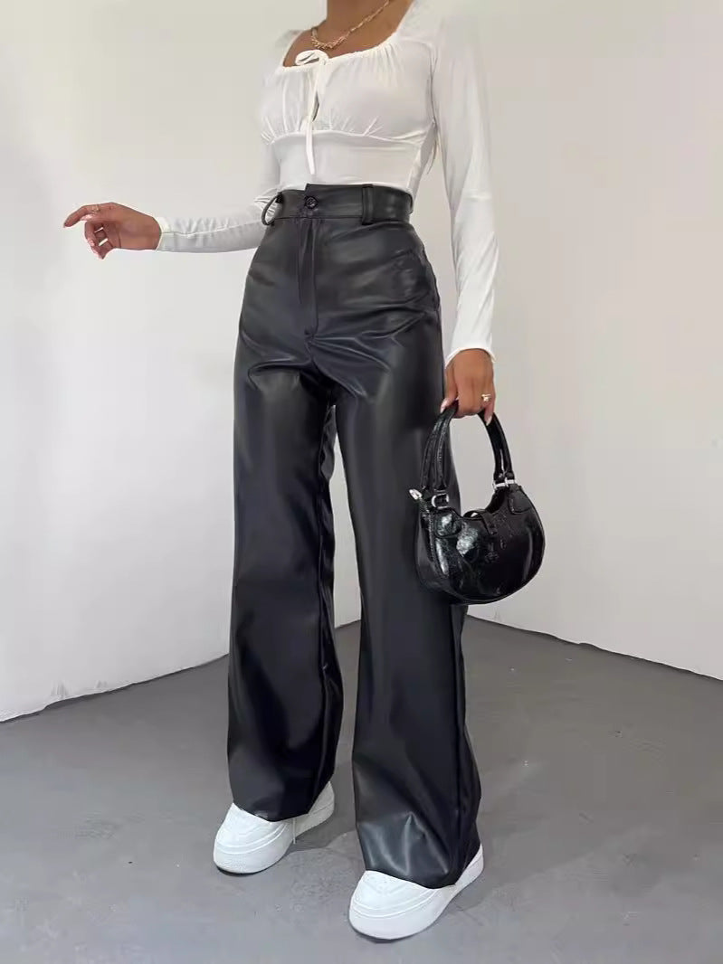 Damen Weite Hochbundhose aus leichtem Material mit eleganter Passform WW