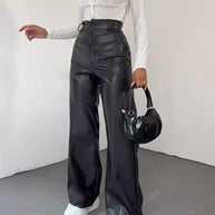 Damen Weite Hochbundhose aus leichtem Material mit eleganter Passform WW