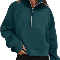 Damen Sportlicher Hoodie mit hohem Kragen WW