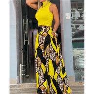 Damen Stilvolles Zweiteiliges Cropped Top und Breite Hosen Set WW