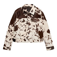 Damen Steppjacke im Cowprint Design mit klassischem Schnitt WW