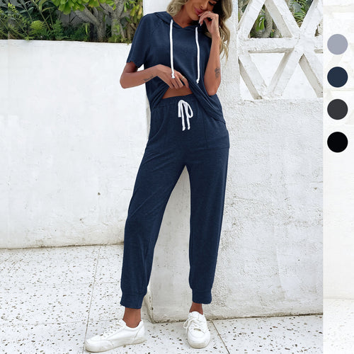 Damen Jumpsuit mit bequemem Kordelzug und lässigem Kurzarmdesign WW