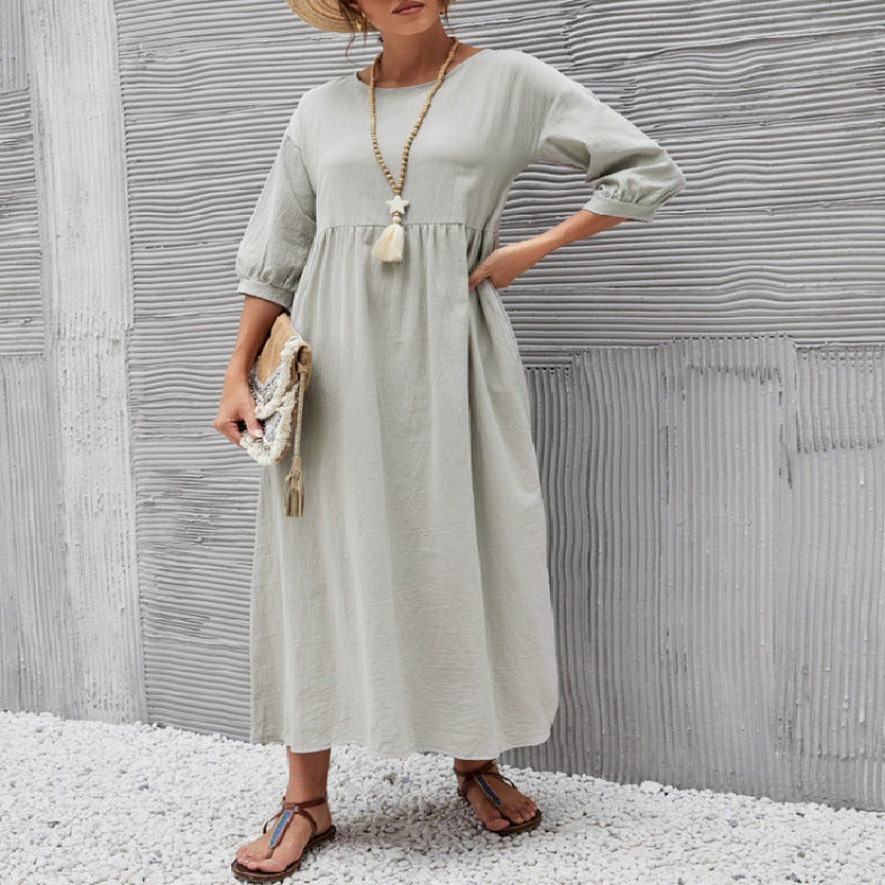 Damen Maxikleid mit lässigem Schnitt und voluminösen Ärmeln WW