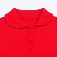 Damen modische Strickjacke mit Kragen und eleganter Knopfleiste WW