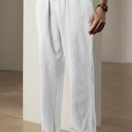 Herren Bequeme Leinenhose mit verstellbarem Bund WW