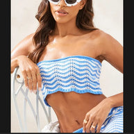 Damen Bandeau-Kleid mit schickem Häkel-Design WW