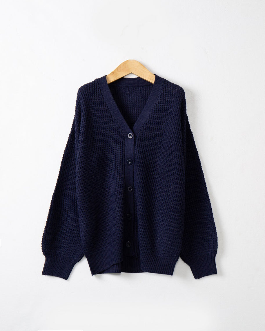 Damen Strickjacke mit strukturiertem Muster und praktischen Knopfdetails WW