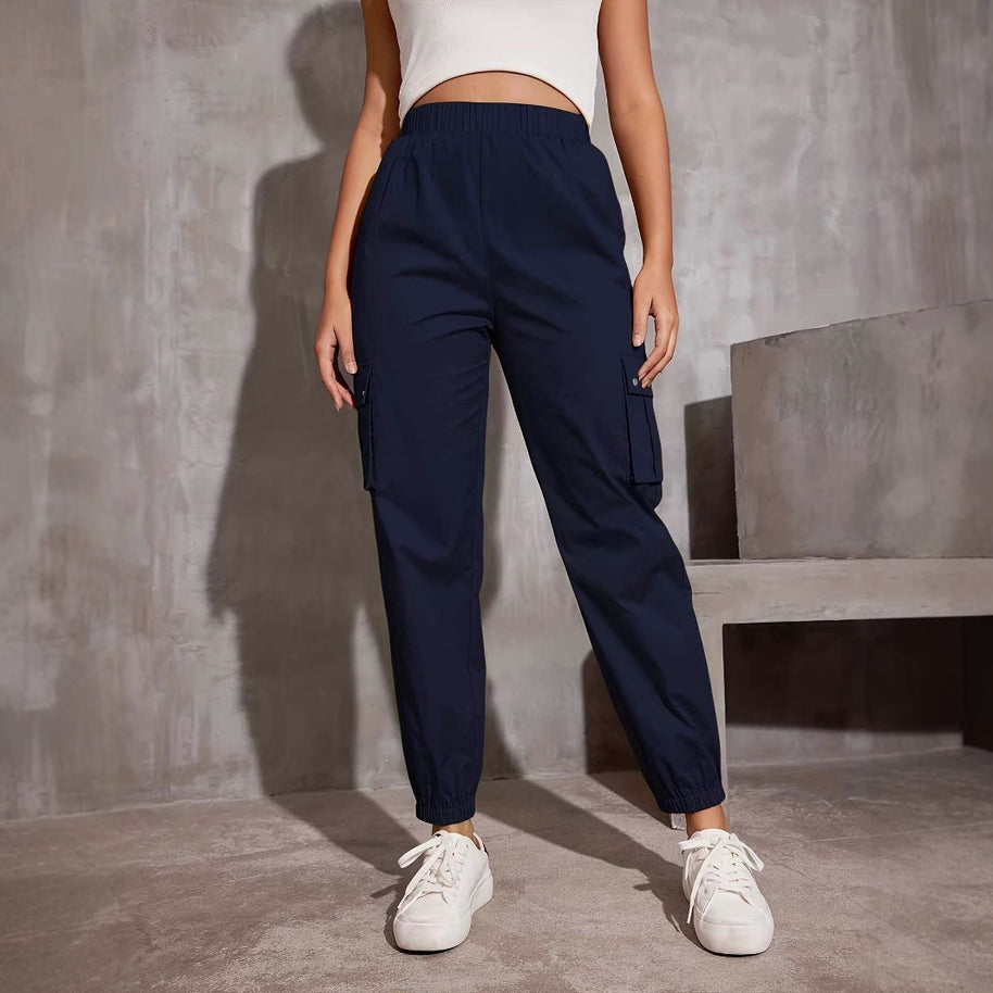 Damen Cargo-Hose mit elastischem Bund und praktischen Seitentaschen W&W