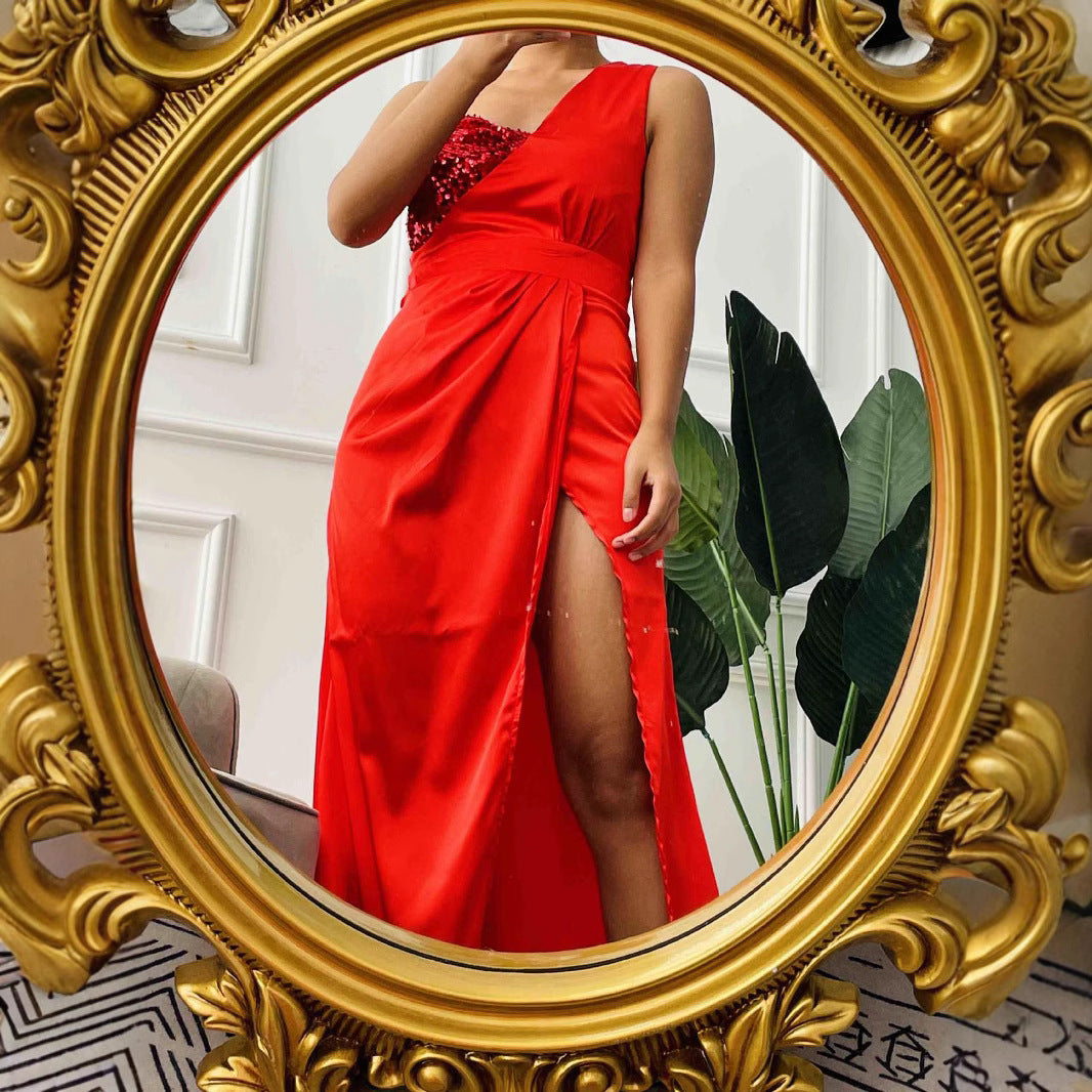 W&W Mode | Niedriger Ausschnitt Strapless Festliches Chinesisches Abendkleid