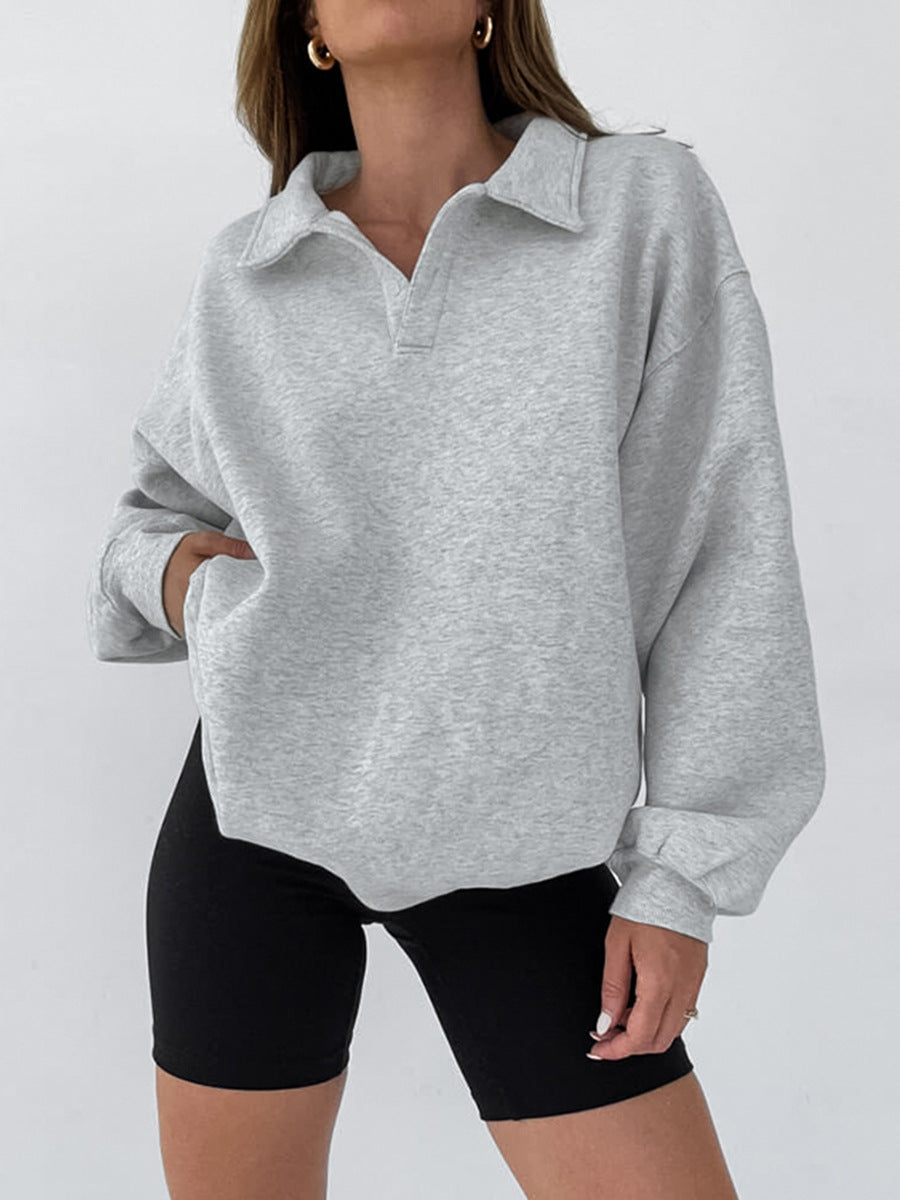 Damen Sportlicher Pullover mit hochwertigem Kragen und lässigem Schnitt WW