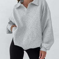 Damen Sportlicher Pullover mit hochwertigem Kragen und lässigem Schnitt WW