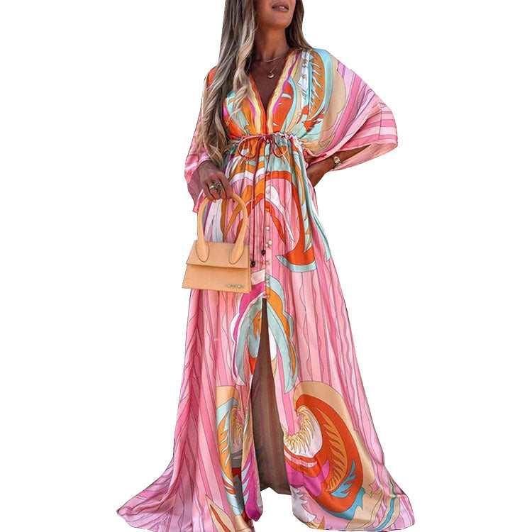 WW | Bodendo Lange Lebendige Farbige Dusterkleid