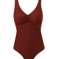 Damen Einteiler Badeanzug mit schickem strukturierte Oberfläche und formendem Effekt WW