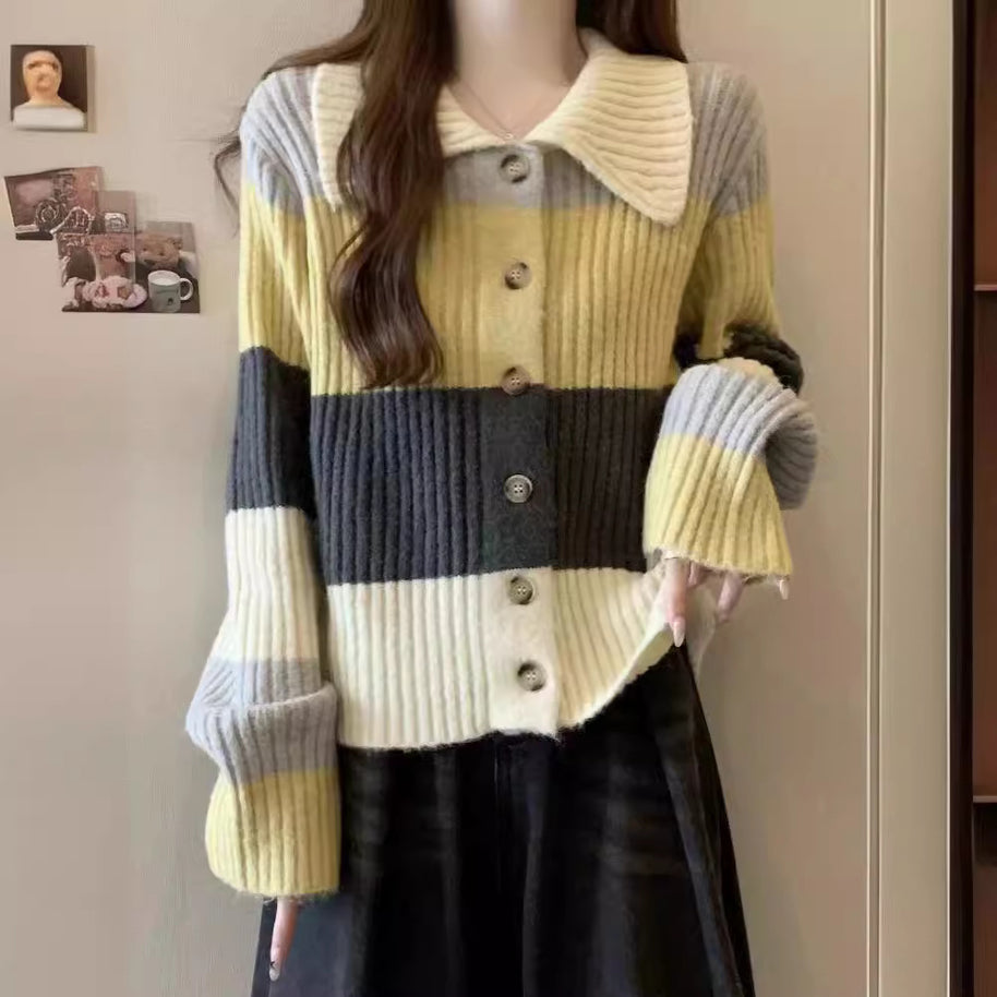 Damen Strickjacke mit breitem Rippdesign und oversized Schnitt WW