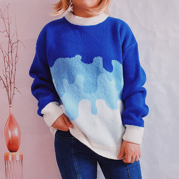 Damen Strickpullover mit modernem Farbverlauf und lässigem Schnitt WW