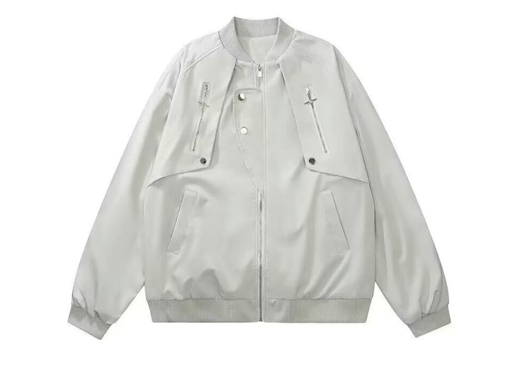 Damen modische Bomberjacke mit funktionalen Reißverschlusstaschen und lockerer Passform W&W Mode