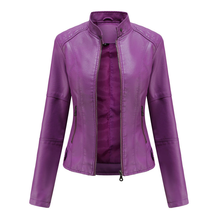 W&W Mode - Damen schlichte Kunstlederjacke für einen kantigen Look