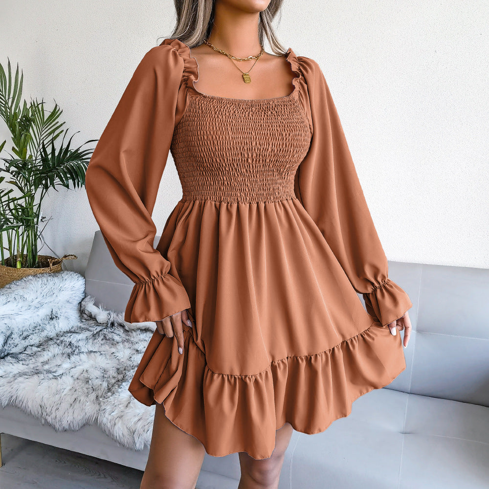 WW | Damen Lockeres Langärmliges Minikleid
