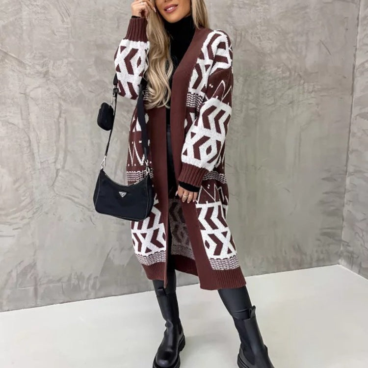 Damen Strickcardigan mit modernen Mustern und eleganter Bauweise WW