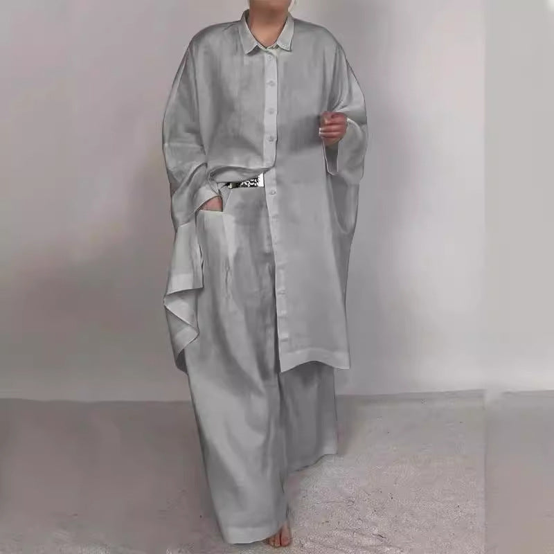 Damen Zweiteiler mit weiter Hose und Taschen