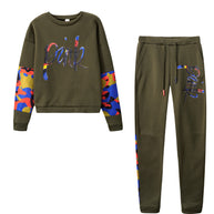 Damen Sportliches Sweatshirt-Set mit bunten Camouflage-Details und komfortablem Schnitt WW