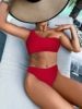 Damen Asymmetrischer Bikini mit Rippendesign WW