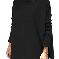 Damen Großer Rollkragenpullover mit strukturiertem Strickmuster und lässigem Schnitt WW