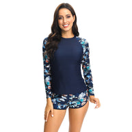 WW | Damen Surfanzug mit langem Arm und modischem floralem Design