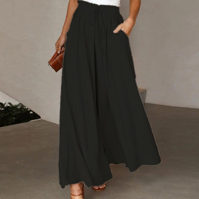 WW | Leichte Damen Leinenhose Mit Weitem Bein Für Frühling Und Sommer