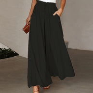 WW | Leichte Damen Leinenhose Mit Weitem Bein Für Frühling Und Sommer