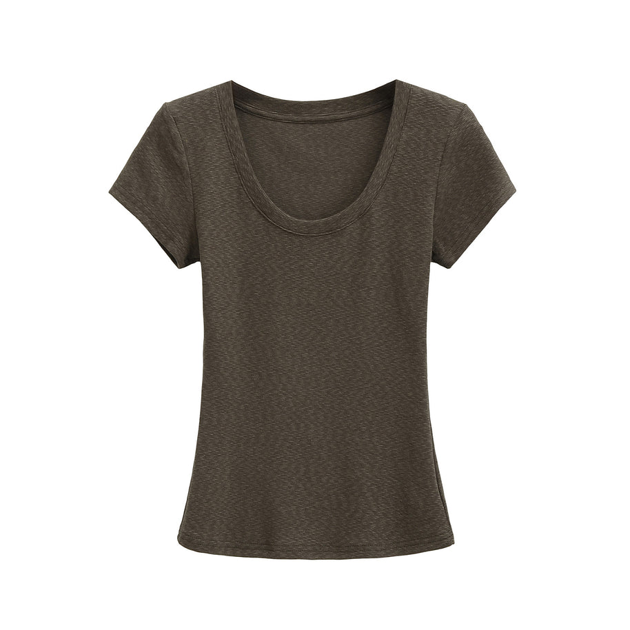 Damen Rundhals T-Shirt aus atmungsaktivem Material mit strukturierter Oberfläche WW