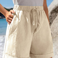 Damen Luftige Sommershorts mit elastischem Bund und Kordelzug WW