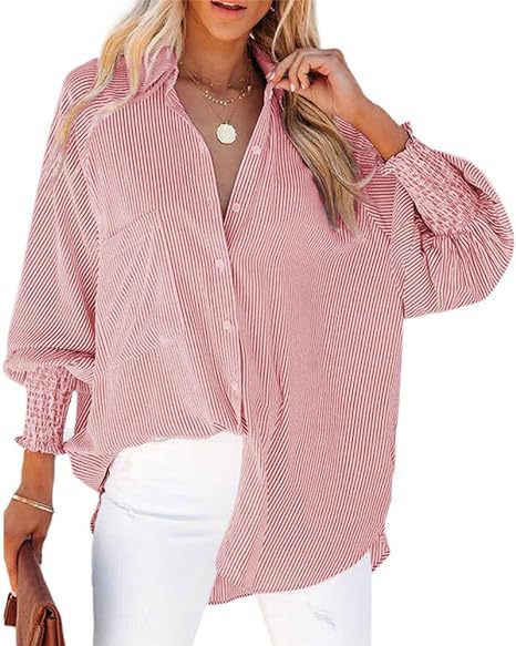 Damen Übergroße Hemdbluse mit raffiniertem Falten-Design WW