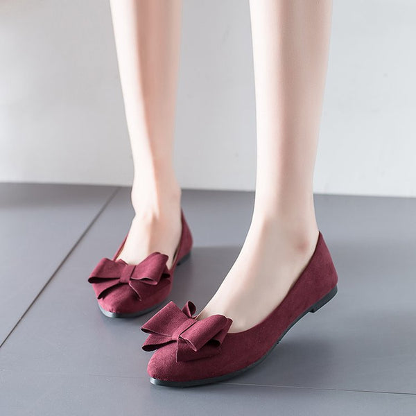 Damen Ballerinas mit dekorativer Schleifenapplikation und rutschfester Sohle W&W
