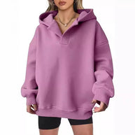 Damen Oversized Kapuzenpullover mit Kängurutasche WW