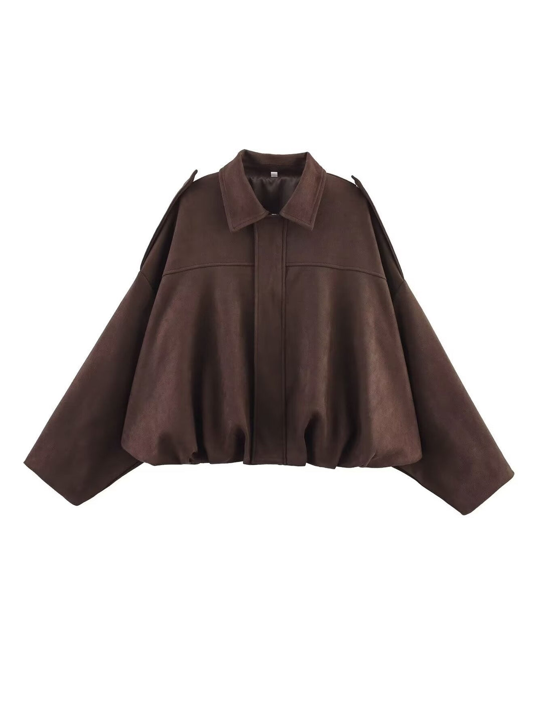 Damen Oversized Jacke mit lässiger Schnittführung und abnehmbaren Kragen W&W Mode