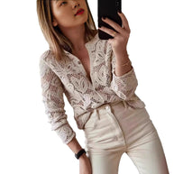 Damen Strickbluse mit filigranem Muster WW