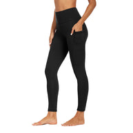 Damen Athletische Stretch-Leggings mit hoher Taille und seitlichen Taschen WW