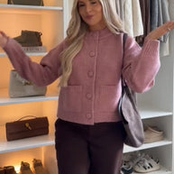 Damen Strickjacke mit übergroßem Schnitt und Knopfdetails WW