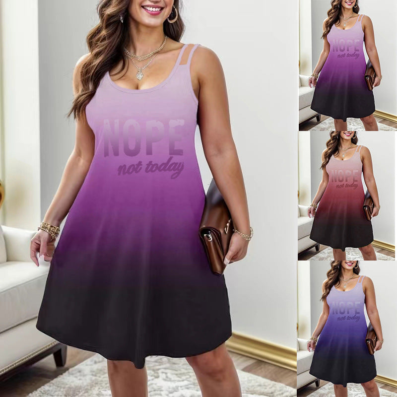 Damen Maxikleid mit modernem Ombre-Effekt und lässigem Statement WW