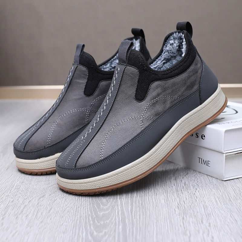 Damen Bequeme Winter-Slipper aus Lederimitat mit warmem Innenfutter WW