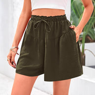Damen Bequeme Loose-Fit Shorts mit Elastikbund und Taschen WW