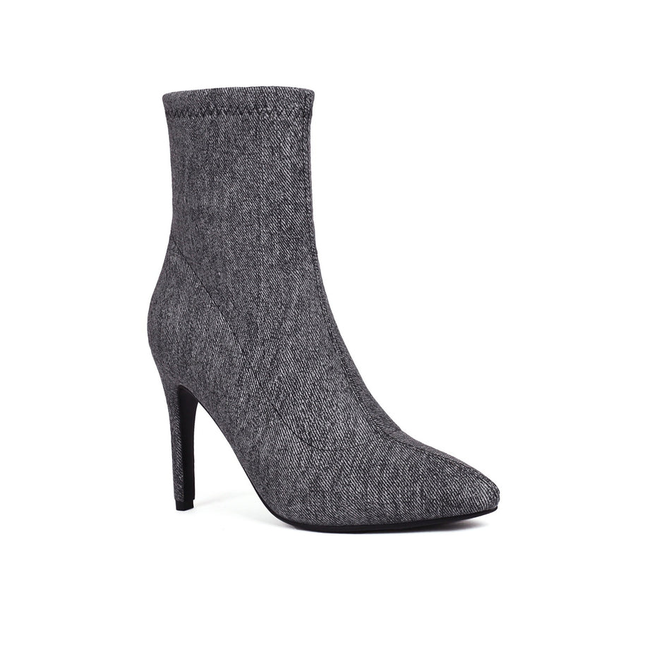 Damen Spitz-Zeh Denim Stiletto Booties WW