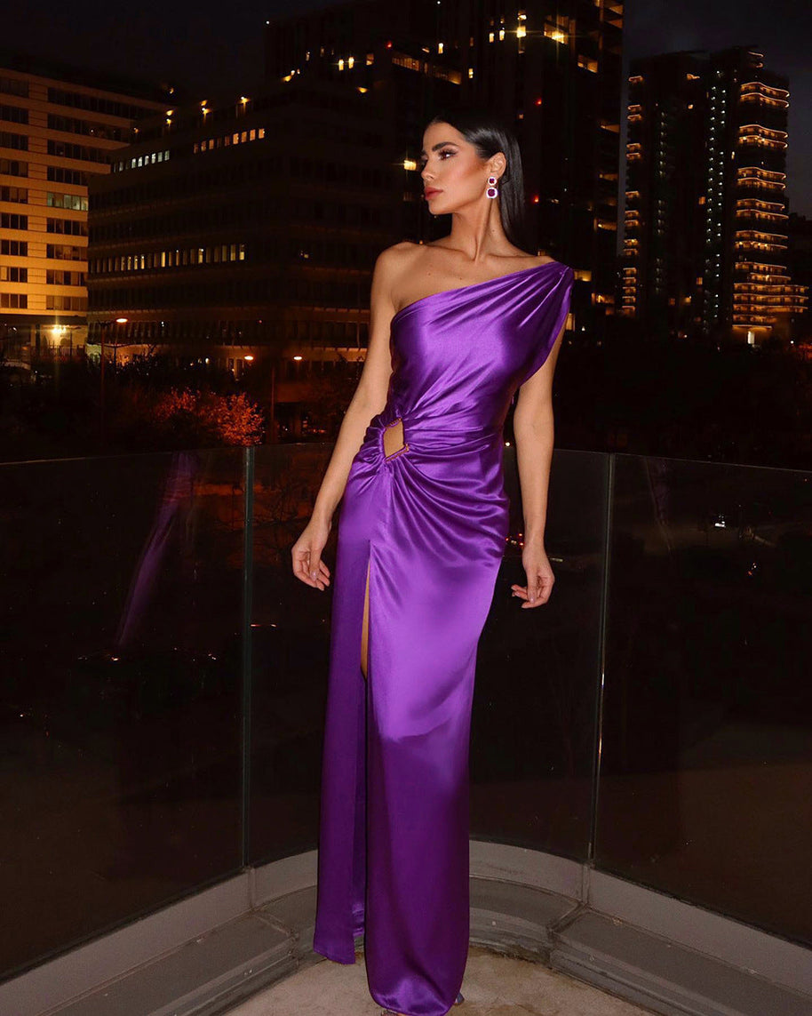 WW | Asymmetrisches Schulter-Abendkleid