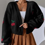 Damen Strickjacke mit floralem Stickdesign WW