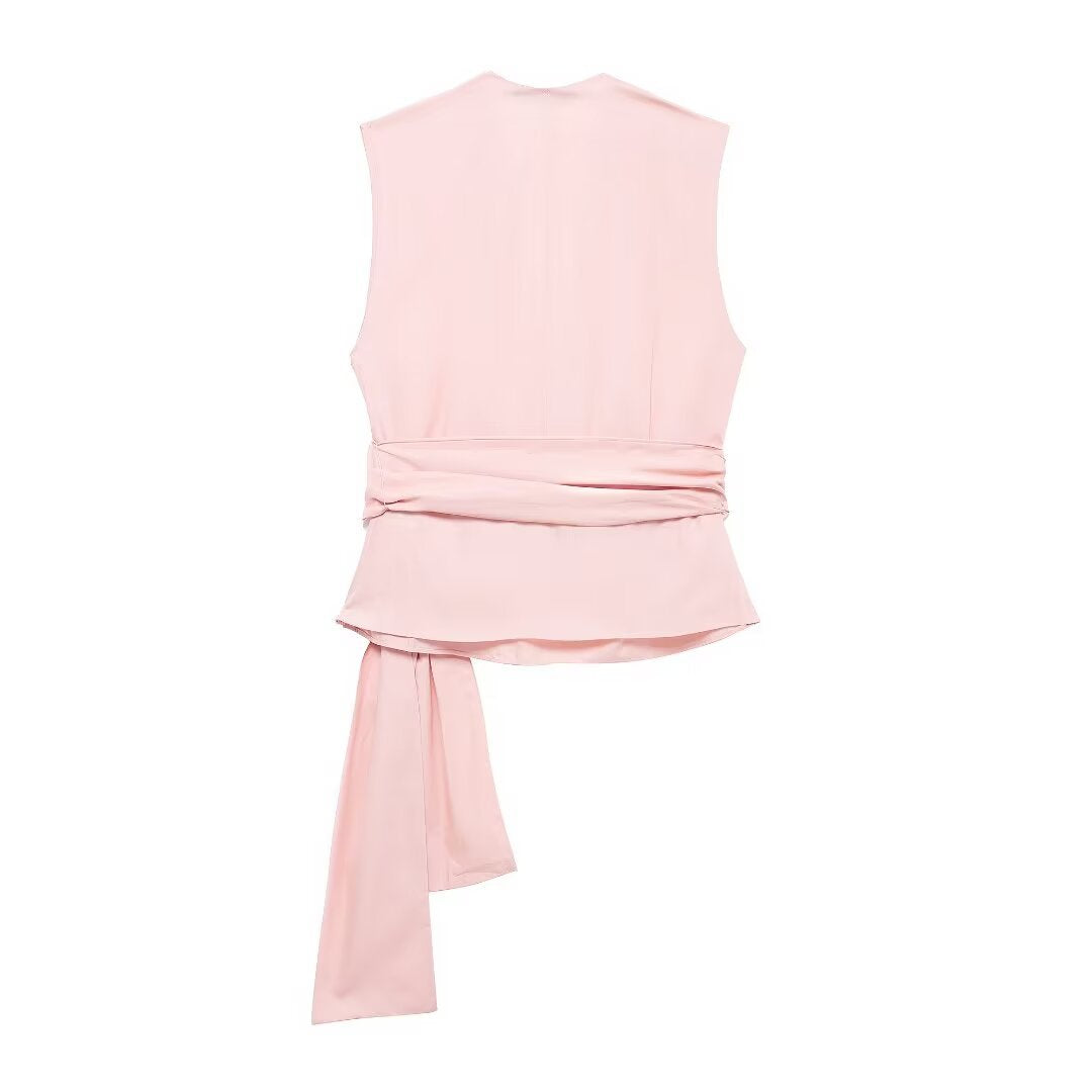 WWMODE | Cardigan mit Schleifen-Dekoration Weste lange Hose Anzug