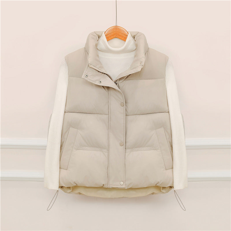 Damen Sportliche wattierte Weste mit hohem Kragen und praktischen Taschen WW