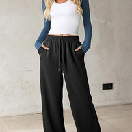 Damen bequeme Freizeithose mit weit geschnittenem Bein und praktischen Taschen WW