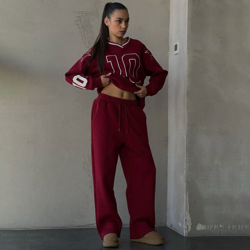 Damen Sportliches Freizeitanzug mit weitem Schnitt und lässigem Design WW