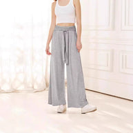 Damen Bequeme und stylische Weite Hose mit Taillengürtel WW